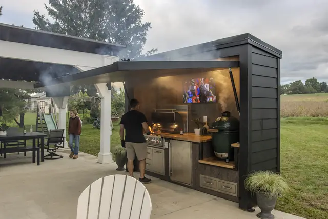 Grilling at a Flamehouse with the game on